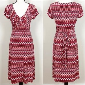 NWT BCBGMAXAZRIA V-Neck Chevron Dress